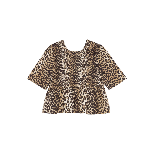 Ganni Printed Cotton Open Back Smock