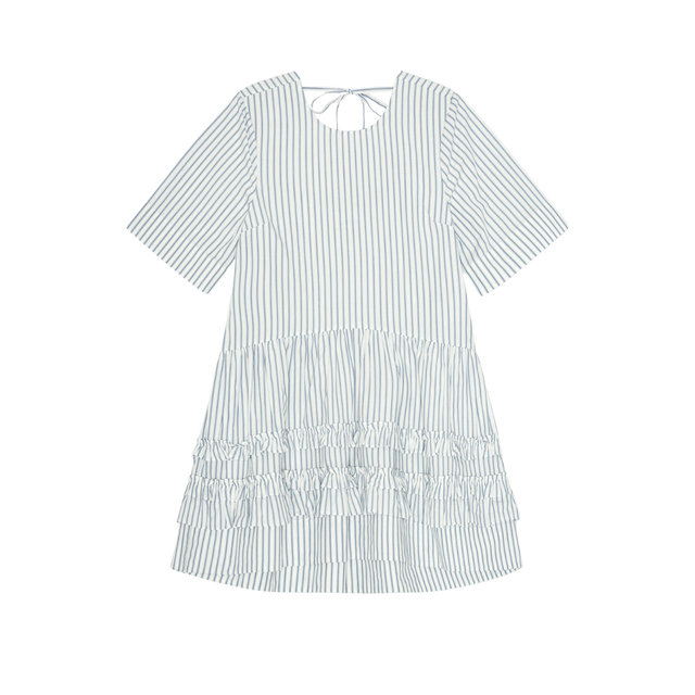 Ganni Stripe Cotton Mini Dress