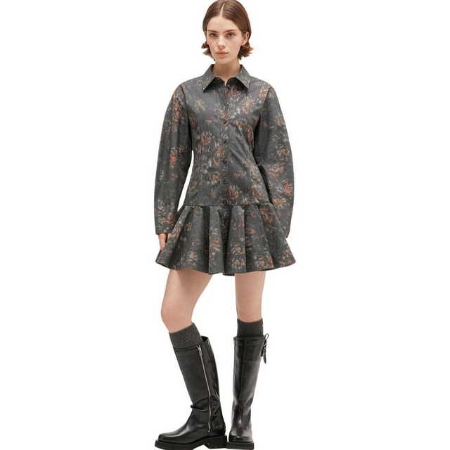Ganni Printed Stretch Cotton Buttoned Shirt