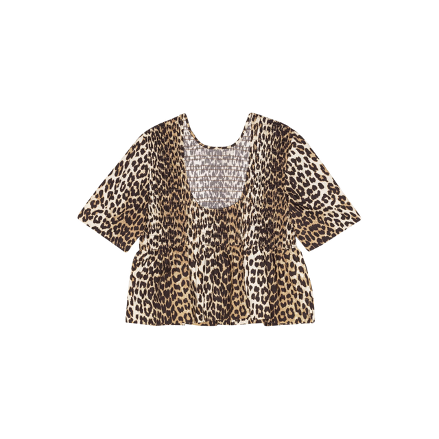 Ganni Printed Cotton Open Back Smock