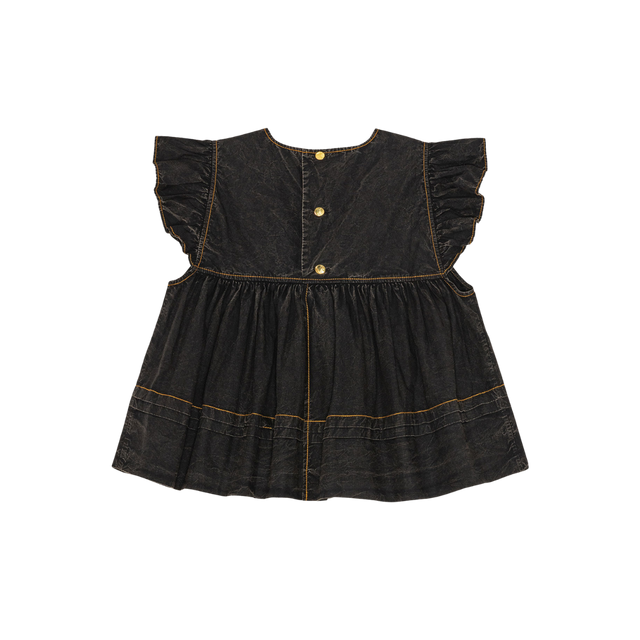 Ganni Garment Dyed Cotton Frill Sleeve