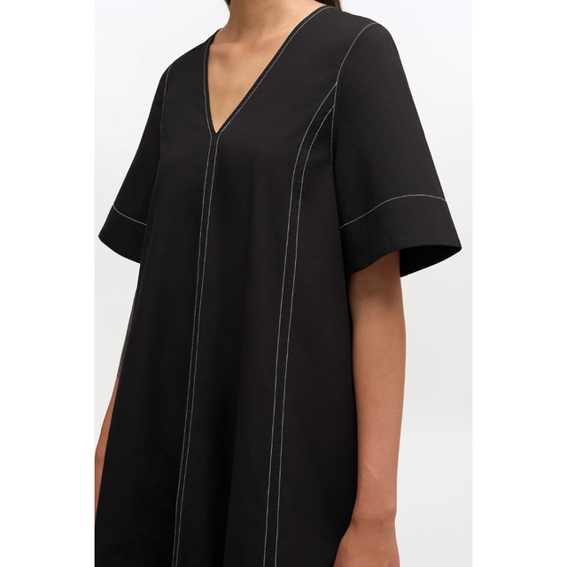 Ganni Stretch Cotton A-line Long dress