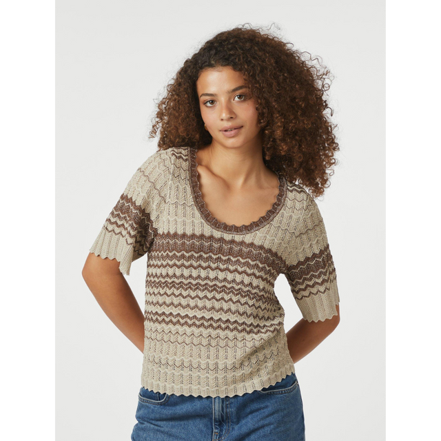 Neo Noir Meiko Stitch Knit Blouse
