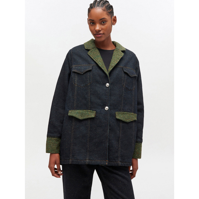Ganni Melange Twill Denim Oversized