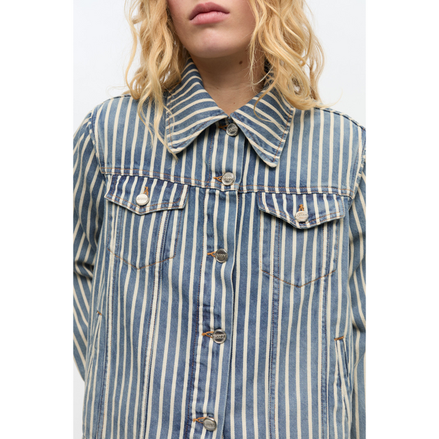 Ganni Light Stripe Denim Jacket