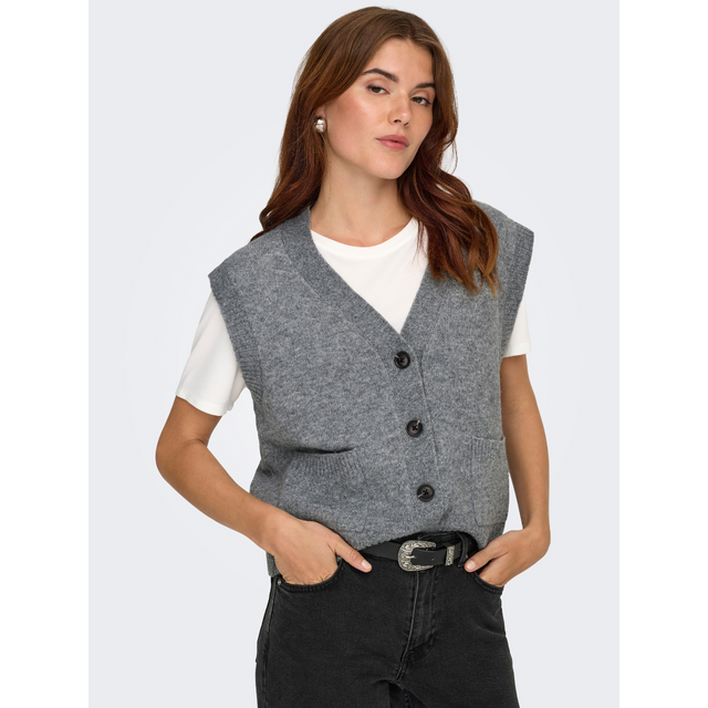 JDY Super Life S/L V-Neck Vest Knit