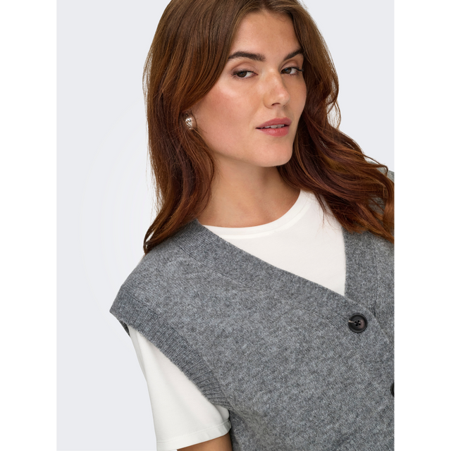 JDY Super Life S/L V-Neck Vest Knit