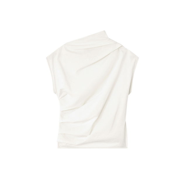 Ganni Stretch Cotton Ruched Top