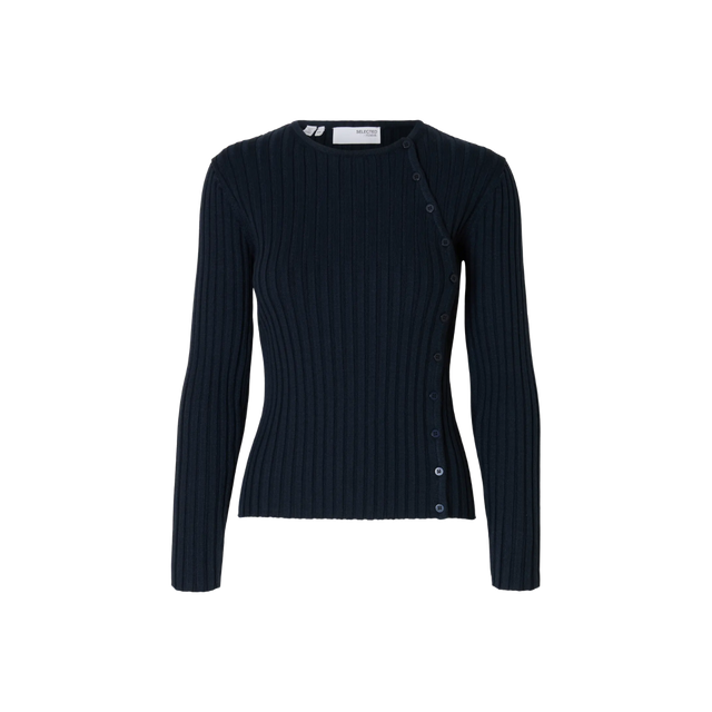 Selected Women Helen LS Knit Button O-Neck