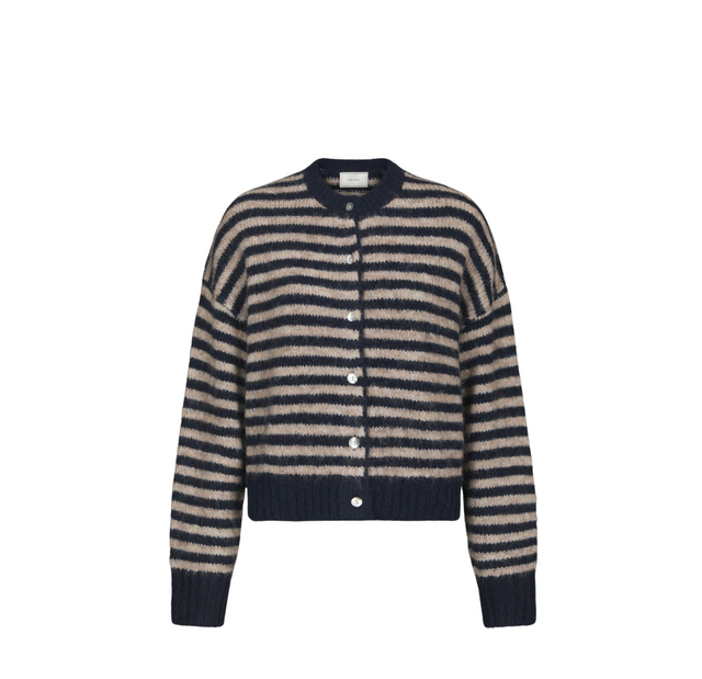 Neo Noir Isana Stripe Fluffy Knit Cardigan