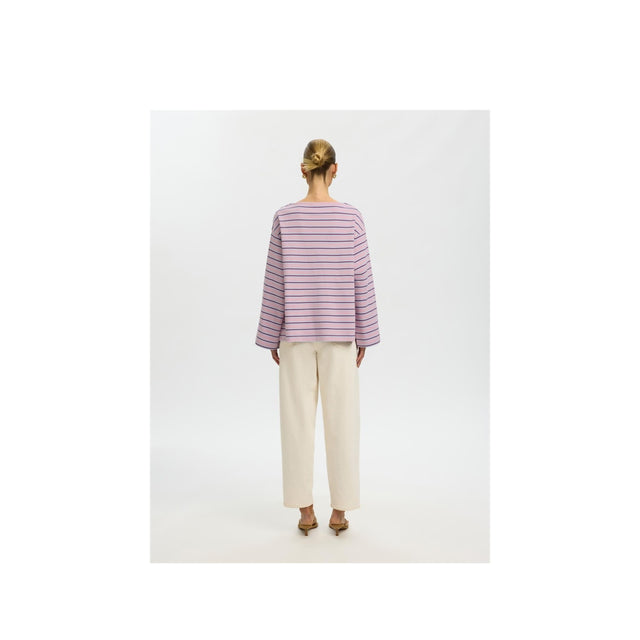 Selected Women Polly LS Boatneck Striped Tee