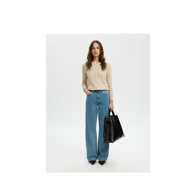 Birch strik cardigan fra Selected woman - helfigur
