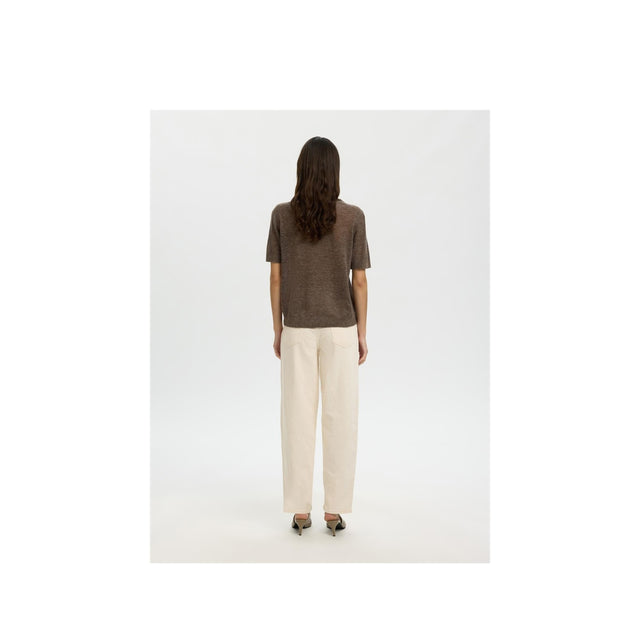 Chocholate chip strik t-shirt fra selected woman - bag