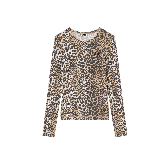 Ganni leo langærmet t-shirt