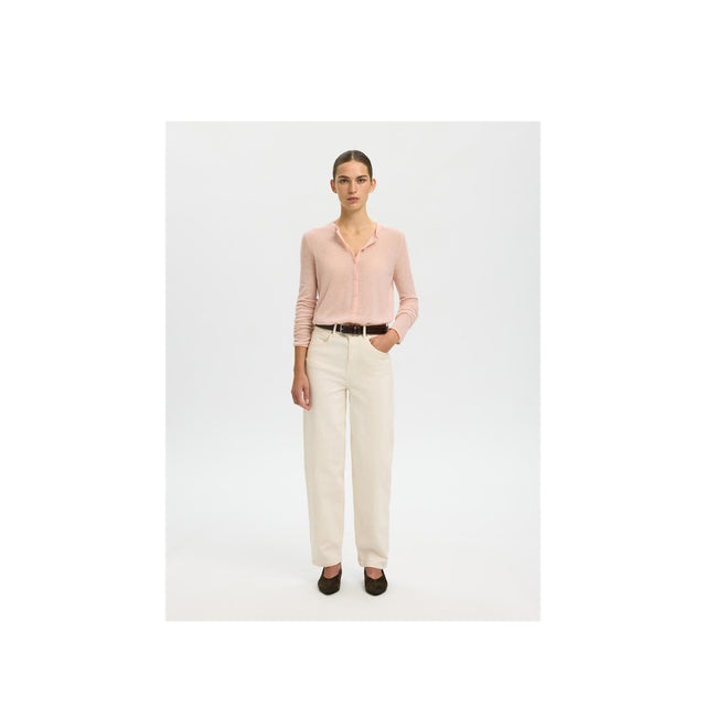 Pale dogwood strik cardigan fra Selected woman - helfigur