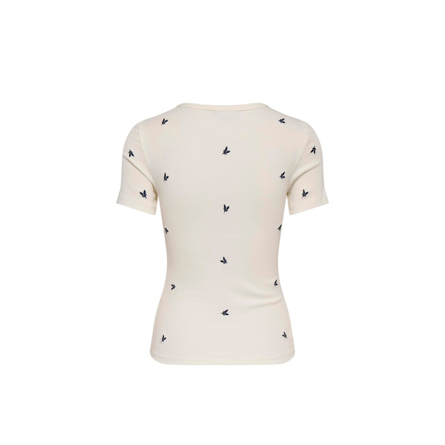 Hvid t-shirt med broderier - bag