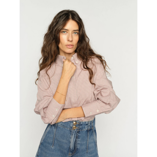 Smuk ternet oversize skjorte fra Mos Mosh - model