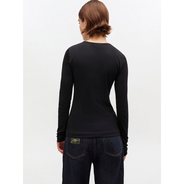 Ganni-Soft Cotton Rib Long Sleeve