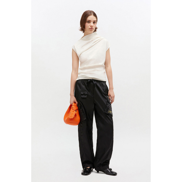 Ganni Stretch Cotton Ruched Top