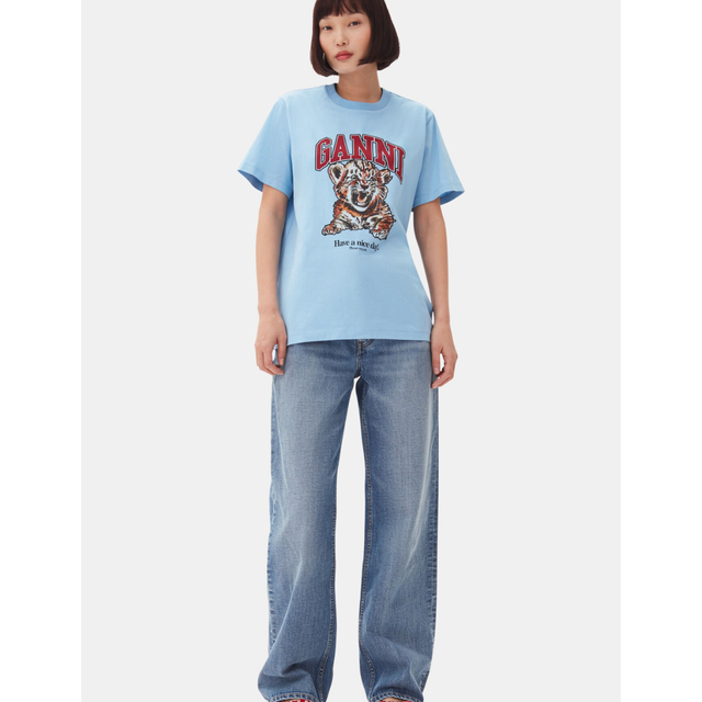 Ganni Basic Jersey Tiger Relaxed Tsh