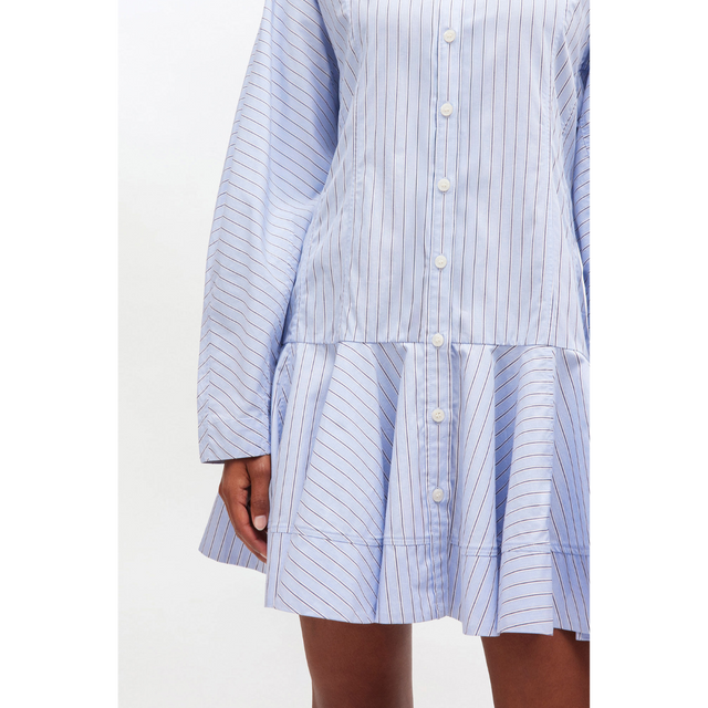 Ganni Stripe Cotton Buttoned Mini