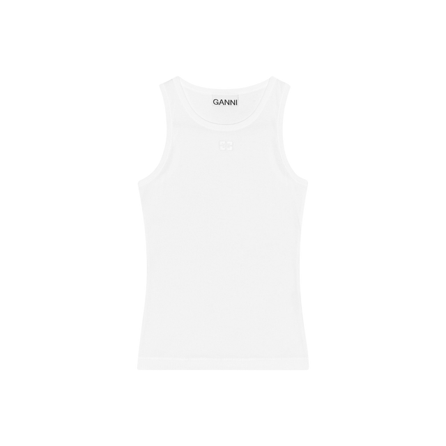 Ganni Soft Cotton Rib Tank Top
