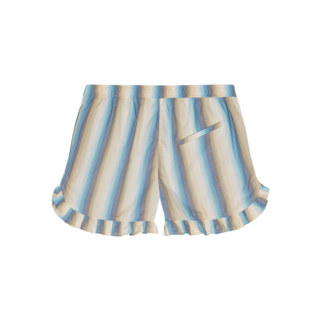Ganni Ombre Stripe Ruffle Shorts