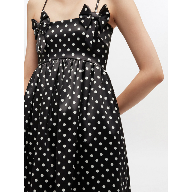 Ganni Printed Double Satin Mini Strap Dress