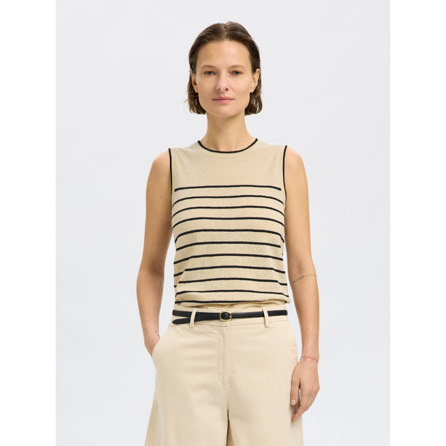 Selected Femme Esther Contrast Knit Top