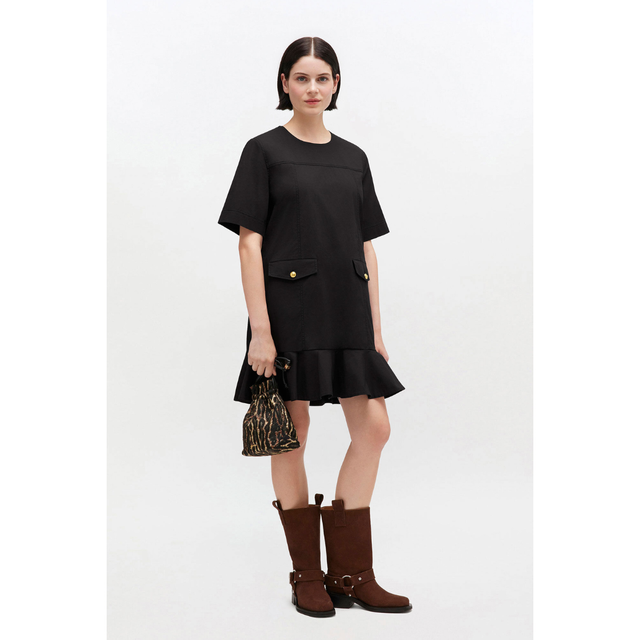Ganni Stretch Cotton Mini Dress