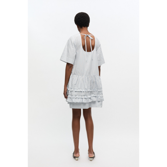 Ganni Stripe Cotton Mini Dress