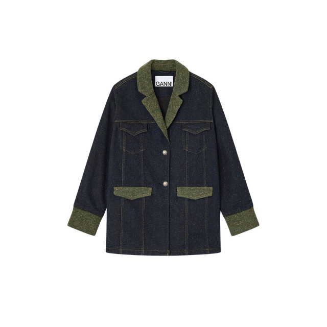 Ganni Melange Twill Denim Oversized
