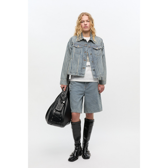 Ganni Light Stripe Denim Jacket