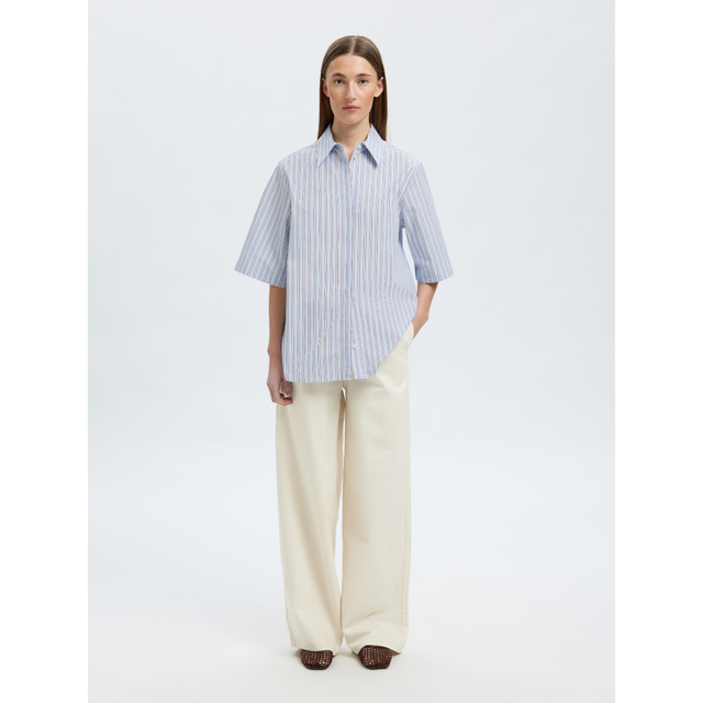 Selected Femme Ellen 2/4 Striped Boxy Shirt B