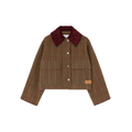 Ganni Heavy Check Twill Short Barn Jacket