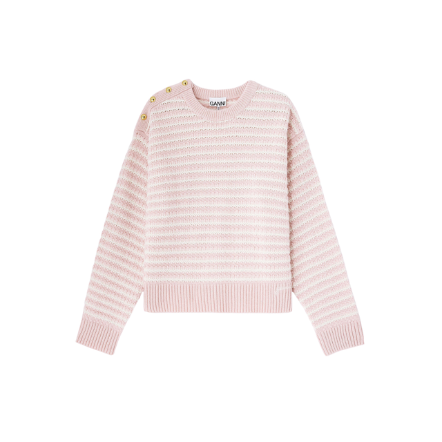 Ganni Soft Cotton Wool Mix Crewneck