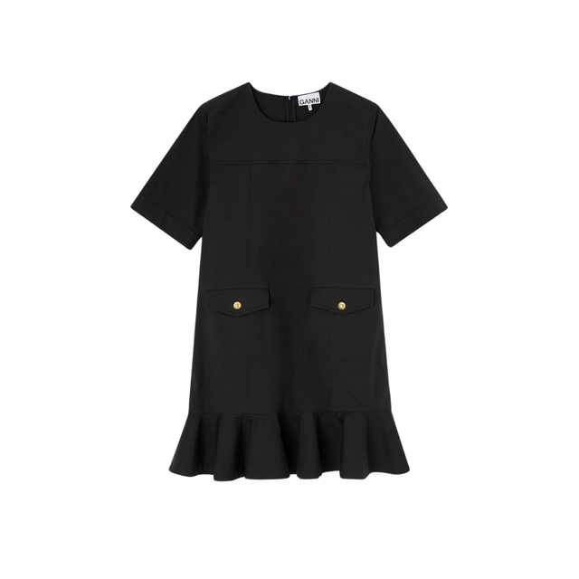 Ganni Stretch Cotton Mini Dress