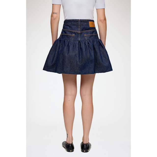 Cool Bubble Mini Nederdel i denim fra ganni - model bag