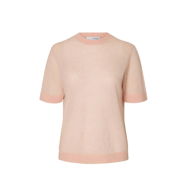 Pale dogwood strik t-shirt fra selected woman - foran