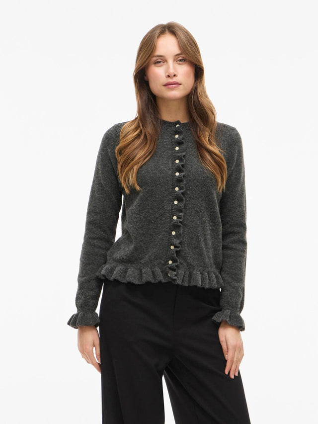 VILA Vijacia O-Neck L/S Frill Knit