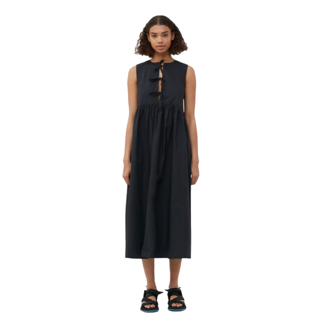 Ganni Cotton Poplin Midi Dress