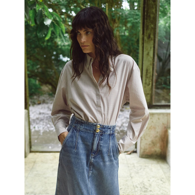 Smuk ternet oversize skjorte fra Mos Mosh - lifestyle
